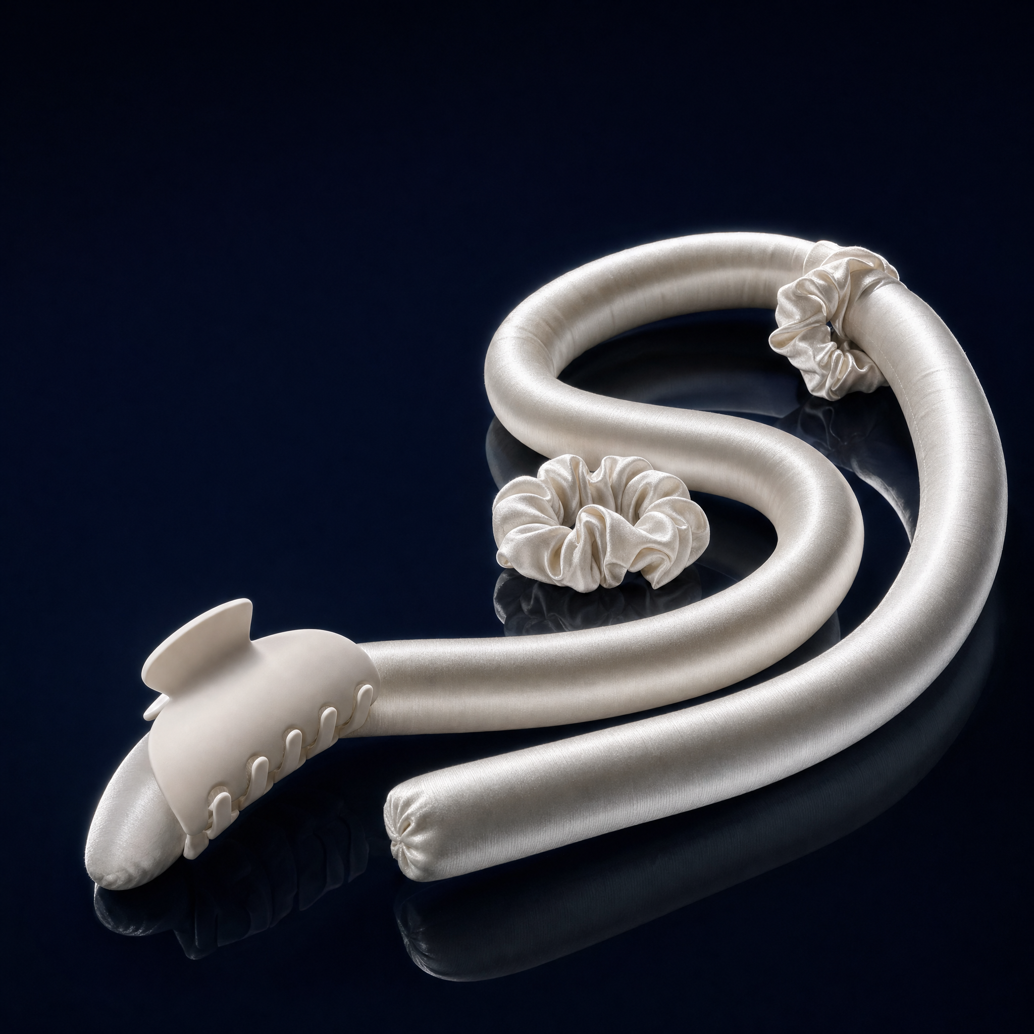 Heatless Curler · Seidenrolle mit Clip