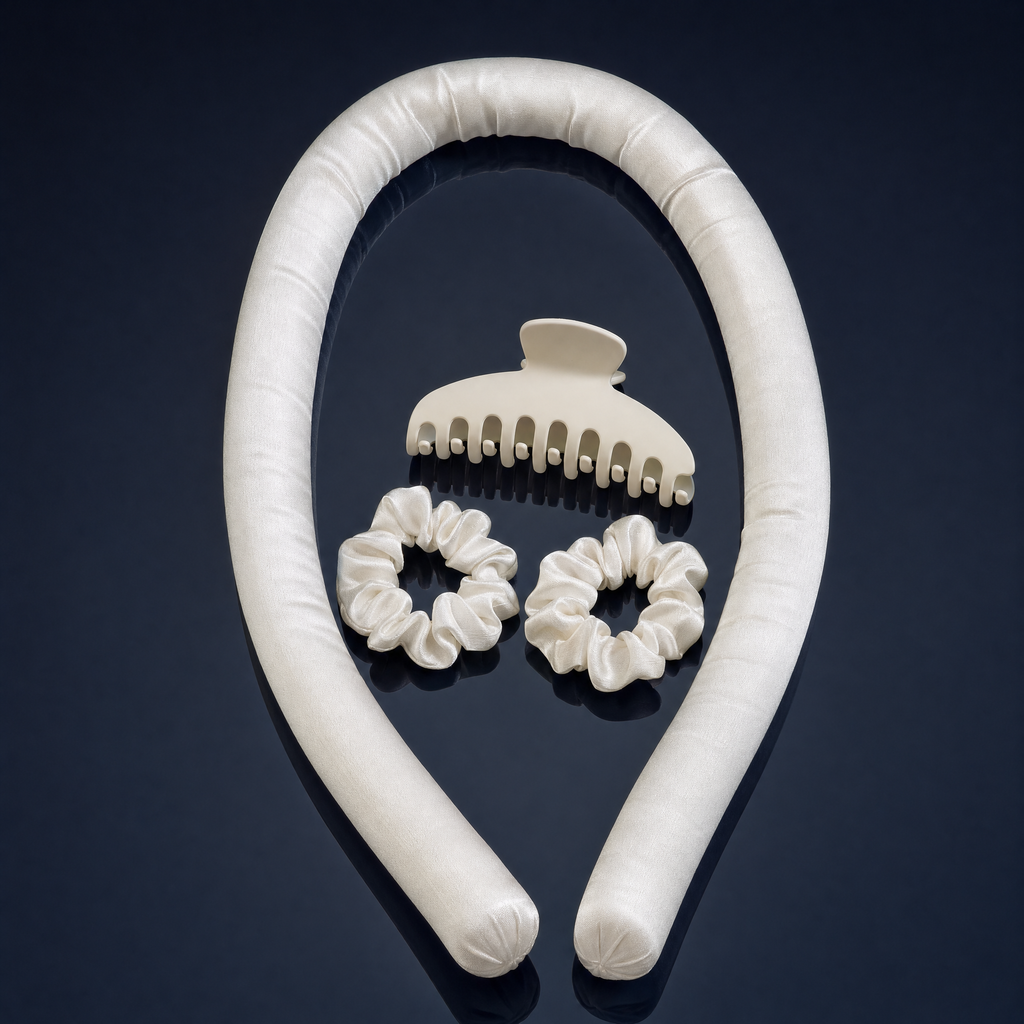 Heatless Curler · Seidenrolle mit Clip – Nachtseide