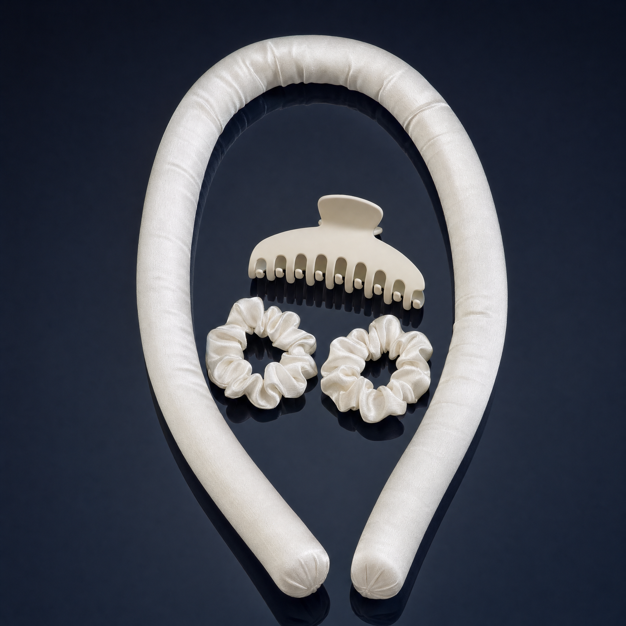 Heatless Curler · Seidenrolle mit Clip – Nachtseide